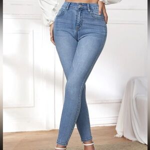 SHEIN Medium Washed Skinny Jeans